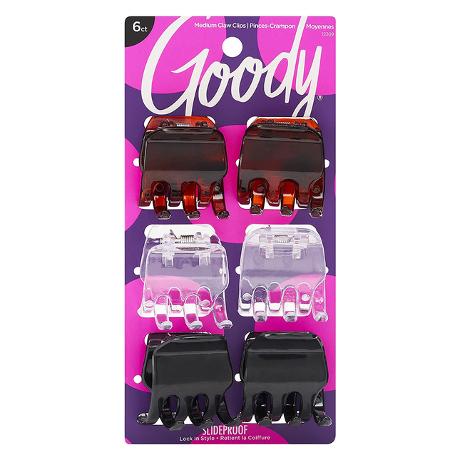 Goody - Pinces à griffes moyennes verrouillables avec style - Assortiment | 6 paquets