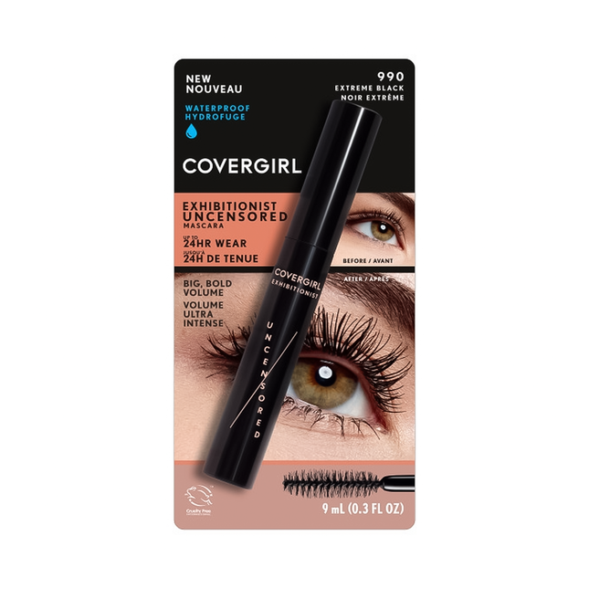 COVERGIRL - Exhibitionist Uncensored Mascara, Waterproof 990 Extreme Black | 9 mL