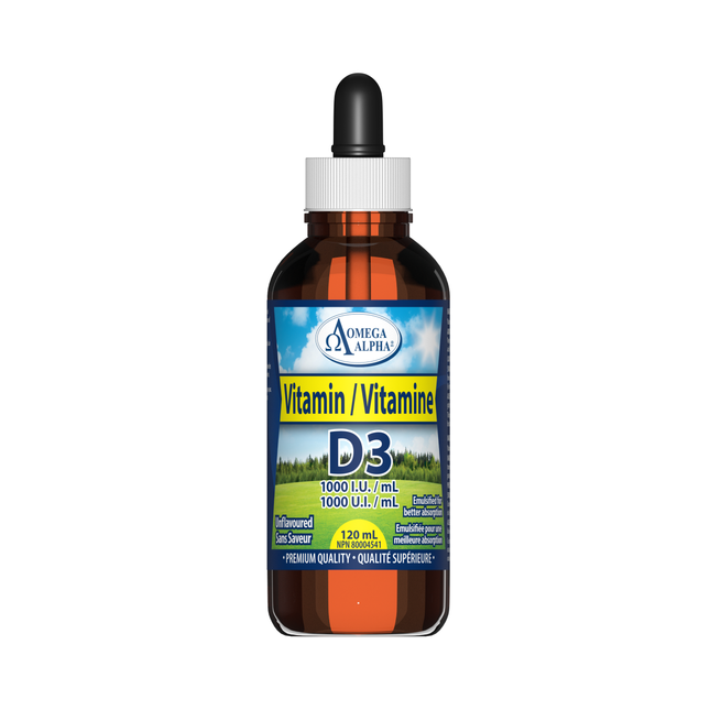 Omega Alpha -  Vitamin D3 1000 IU Unflavoured | 120 mL