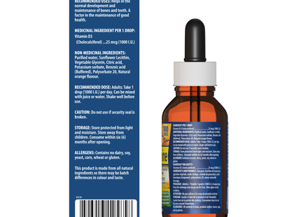Omega Alpha -  Vitamin D3 1000 IU, Orange Flavor | 50 mL