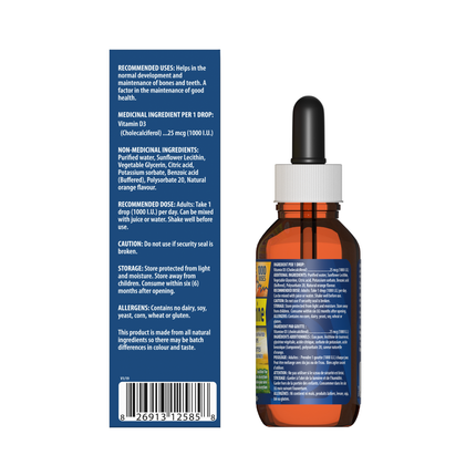 Omega Alpha - Vitamine D3 1000 UI, saveur orange | 50 ml