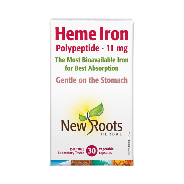 New Roots - Heme Iron (Bovine) Polypeptide 11 mg | 30 capsules