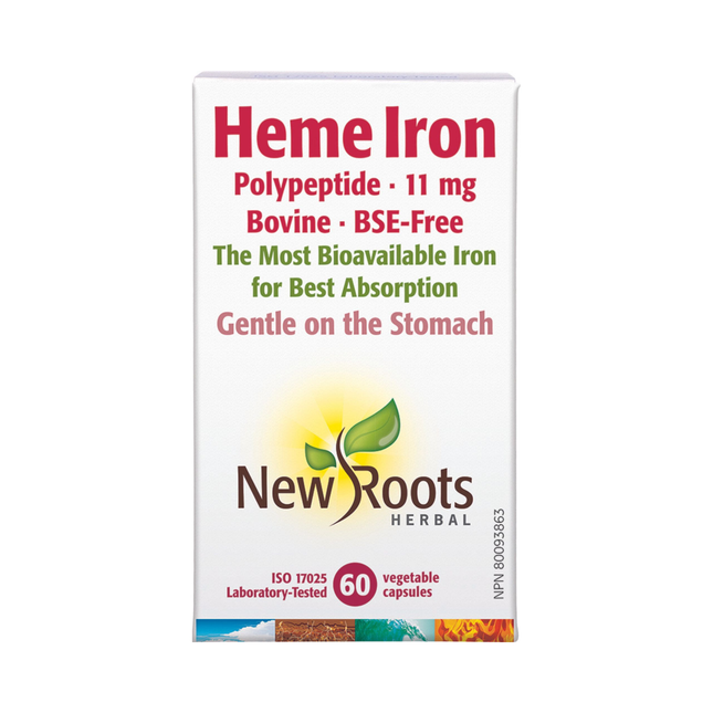 New Roots - Heme Iron (Bovine) Polypeptide 11 mg | 60 capsules