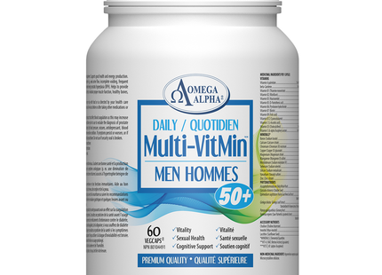 Omega Alpha - Multi-VitMin Quotidien Hommes 50+ | 60 gélules végétales