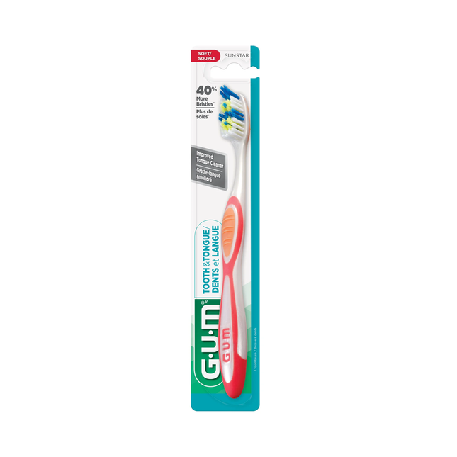 GUM - Tooth 'N Tongue Toothbrush | Soft