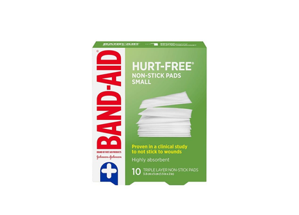 Band-Aid - Hurt Free Non-Stick Pads | 10 Triple Layer Pads