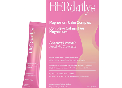 HER dailys - Magnesium Calm Complex, Raspberry Lemonade | 30 Sachets x 7.5 g