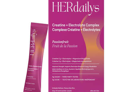 HER dailys - Creatine + Electrolyte Complex, Passionfruit | 30 Sachets x 8.3 g