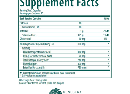 Genestra - Huile de krill | 60 capsules
