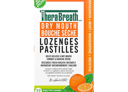 TheraBreath - Pastilles pour la bouche sèche - Mandarine + Menthe | 72 pastilles emballées