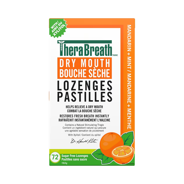 TheraBreath - Dry Mouth Lozenges - Mandarin + Mint | 72 Wrapped Lozenges