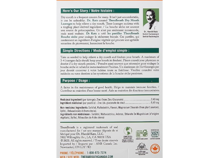 TheraBreath - Pastilles pour la bouche sèche - Mandarine + Menthe | 72 pastilles emballées