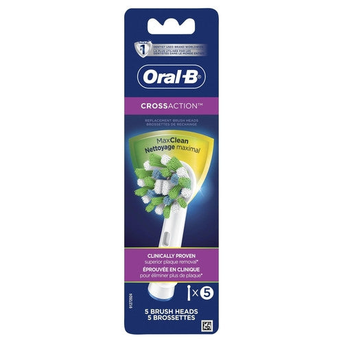Oral-B - Cross Action Max Clean - Têtes de brosse à dents de rechange | 5 têtes de brosse