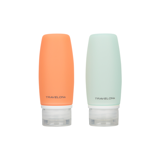 Travelon - Lot de 2 - Tubes intelligents de 3 oz, orange et bleu