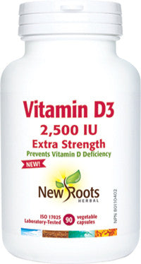 New Roots - Extra Strength Vitamin D3 2500 IU | 90 Vegetable Capsules*