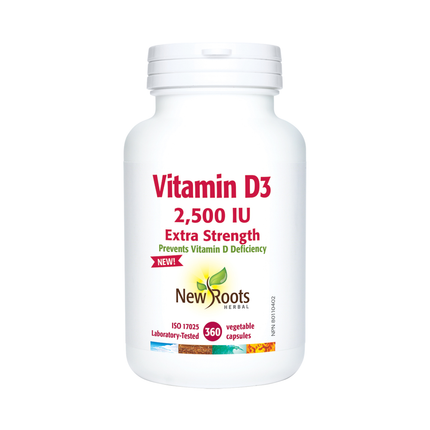 New Roots - Vitamin D3 2,500 IU Extra Strength | 360 Capsules