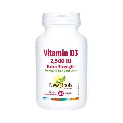 New Roots - Vitamin D3 2,500 IU Extra Strength | 180 Softgels