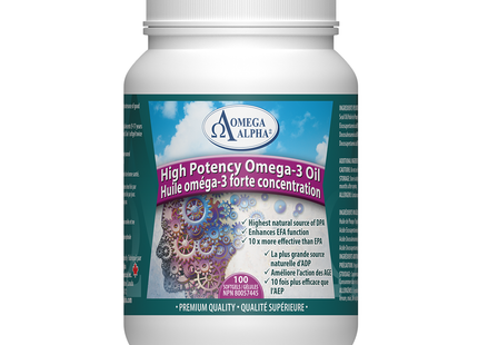 Omega Alpha - Huile oméga-3 haute puissance | 100 gélules