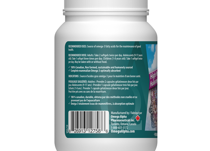 Omega Alpha - Huile oméga-3 haute puissance | 100 gélules