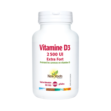 New Roots - Vitamine D3 2 500 UI Extra Strength | 600 gélules