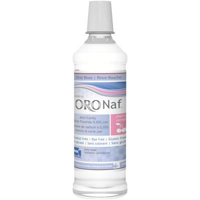 ORO Naf - Fluorure de sodium anti-carie 0,05 %, rinçage oral USP - Saveur cerise | 500 ml