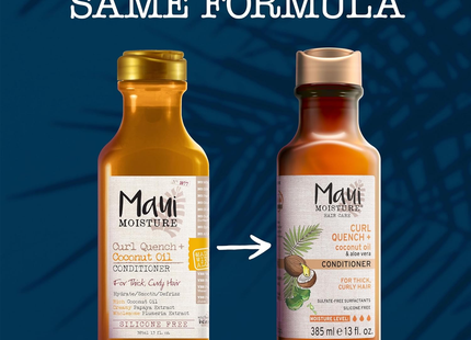 Maui Moisture - Après-shampoing hydratant + huile de coco pour cheveux bouclés | 385 ml