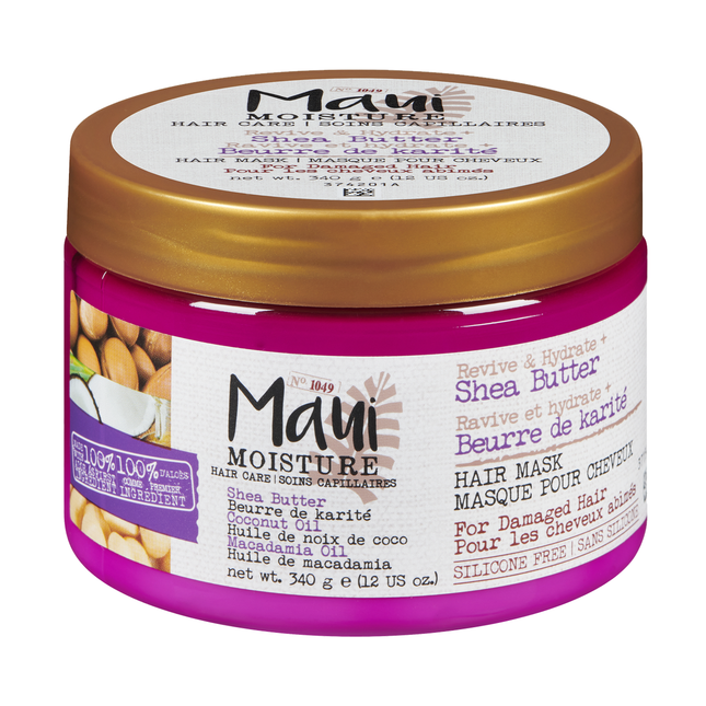 Maui Moisture - Revive &amp; Hydrate+Shea Butter, Masque capillaire pour cheveux abîmés | 340 g