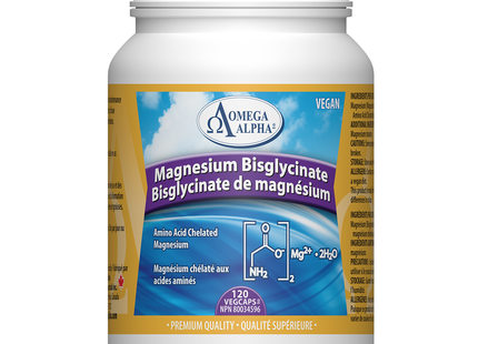 Omega Alpha - Bisglycinate de magnésium | 120 capsules végétales