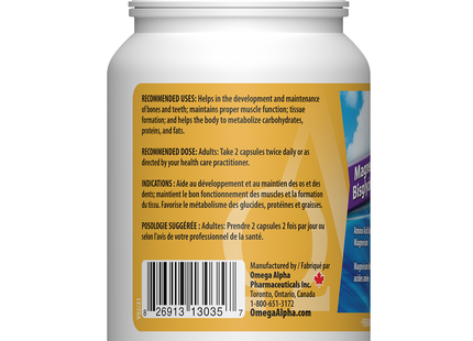 Omega Alpha - Bisglycinate de magnésium | 120 capsules végétales