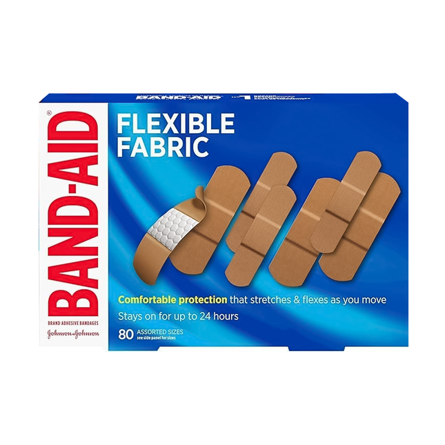 Band-Aid - Flexible Fabric Bandages, Assorted Sizes | 80 Pack