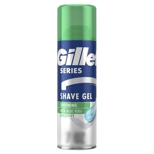 Série Gillette - Gel à raser apaisant pour peaux sensibles - avec Aloe Vera | 198g