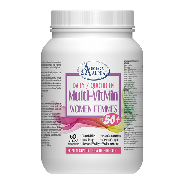 Omega Alpha - Multi-VitMin Quotidien Femmes 50+ | 60 Vapeurs Végétales