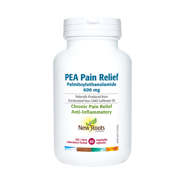 New Roots - Soulagement de la douleur à base de pois Palmitoyléthanolamide 600 mg | 60 capsules