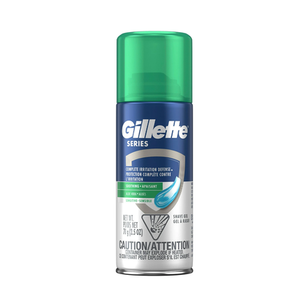 Gillette - Gel de rasage anti-irritations complet à l'Aloe Vera - Format voyage | 70 g