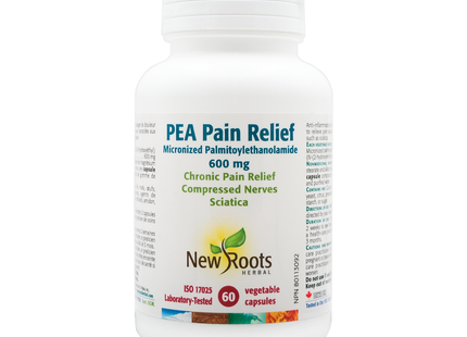 New Roots - PEA Soulagement de la douleur Palmitoyléthanolamide 600 mg | 60 capsules