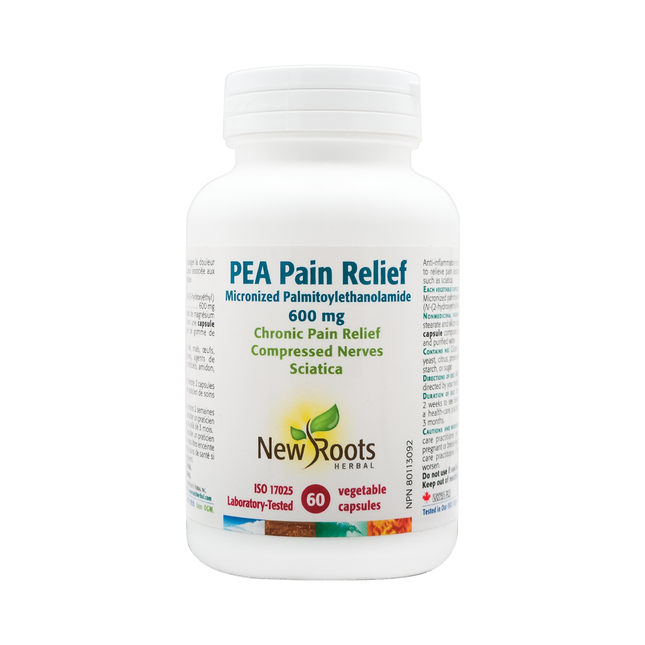 New Roots - PEA Pain Relief Palmitoylethanolamide 600 mg | 60 Capsules