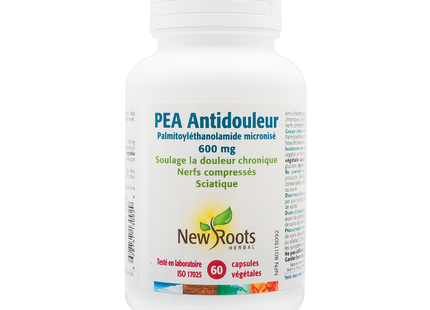 New Roots - PEA Soulagement de la douleur Palmitoyléthanolamide 600 mg | 60 capsules