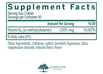 Genestra - Active Chewable B12 | 60 Tablets 