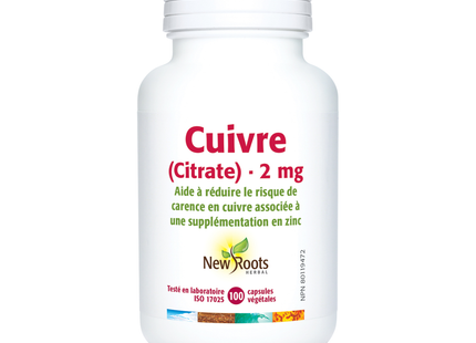 New Roots - Citrate de cuivre 2 mg | 100 gélules