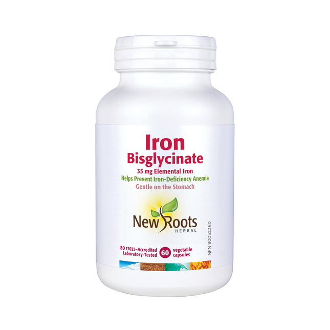 New Roots - Iron Bisglycinate 35 mg Elemental Iron | 60 capsules