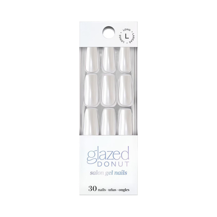 Nailbliss - Glazed Donut Salon Gel Nails - Long - Vanilla Glaze GN125 | 30 Nails