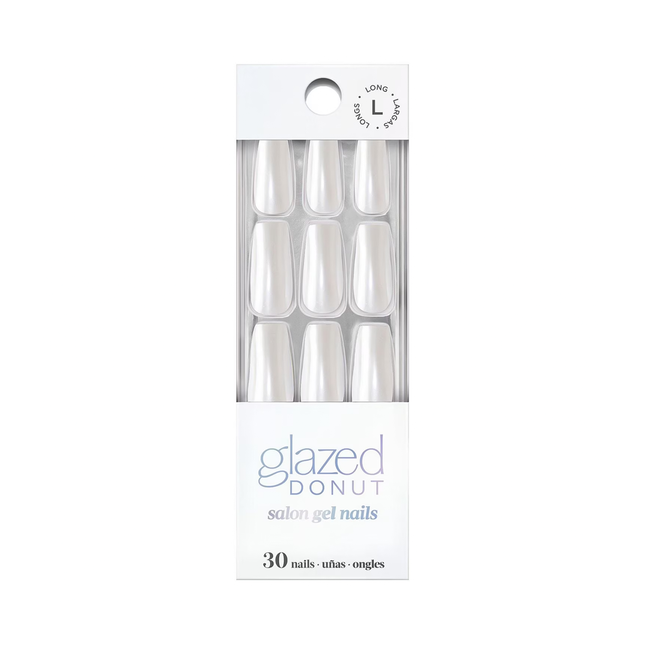 Nailbliss - Glazed Donut Salon Gel Nails - Long - Vanilla Glaze GN125 | 30 Nails
