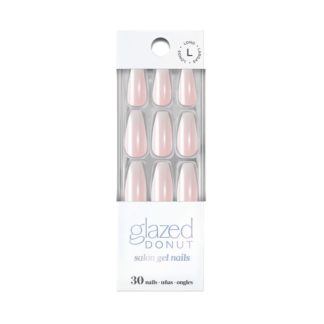 Dashing Diva - Glazed Donut, Long Salon Gel Nails, GN128 Rosewater Glaze | 30 Nails
