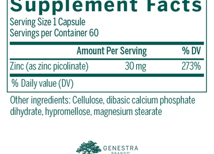 Genestra - Zinc Picolinate Formula | 60 Capsules