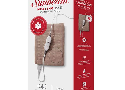 Sunbeam - Heating Pad Standard Size - 4 Heat Settings | 12" x 15"