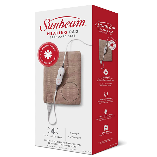 Sunbeam - Heating Pad Standard Size - 4 Heat Settings | 12" x 15"