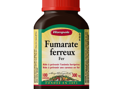 Wampole - Fer fumarate ferreux 300MG | 100 comprimés