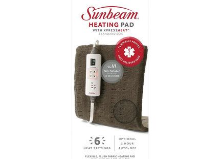 Sunbeam - Coussin Chauffant Avec 6 Réglages de Chaleur XpressHeat Taille Standard | 30,5 cm x 38,1 cm