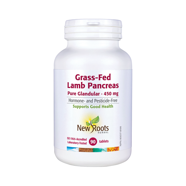 New Roots - Pancréas d'agneau nourri à l'herbe Pure Glandular 450 mg | 90 comprimés