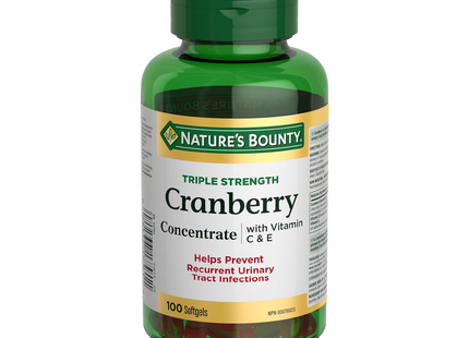 Nature's Bounty - Triple Strength Cranberry Concentrate With Vitamins C & E | 100 Softgels